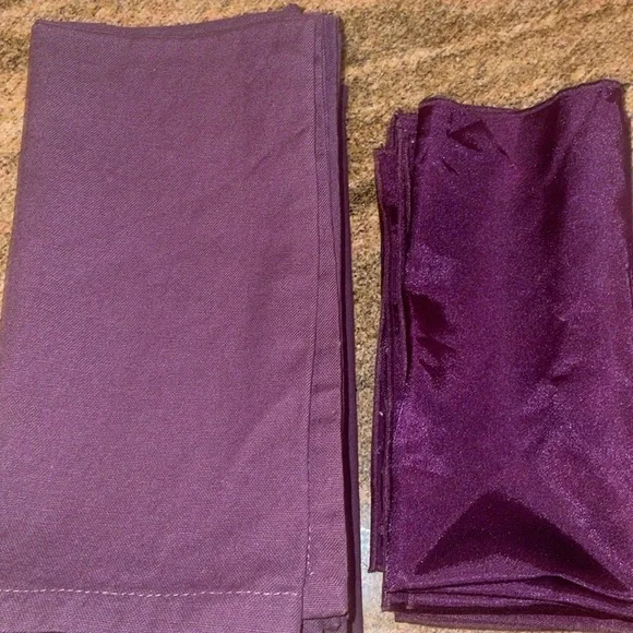 12 pcs - Purple Eggplant Napkins 20” x 20” Cotton and Satin Napkins - Picture 4 of 9
